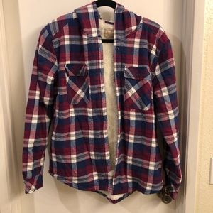 Plaid sherpa jacket